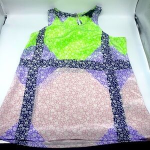 J Crew - Vintage Multi Color Floral Silk Tank Size 0